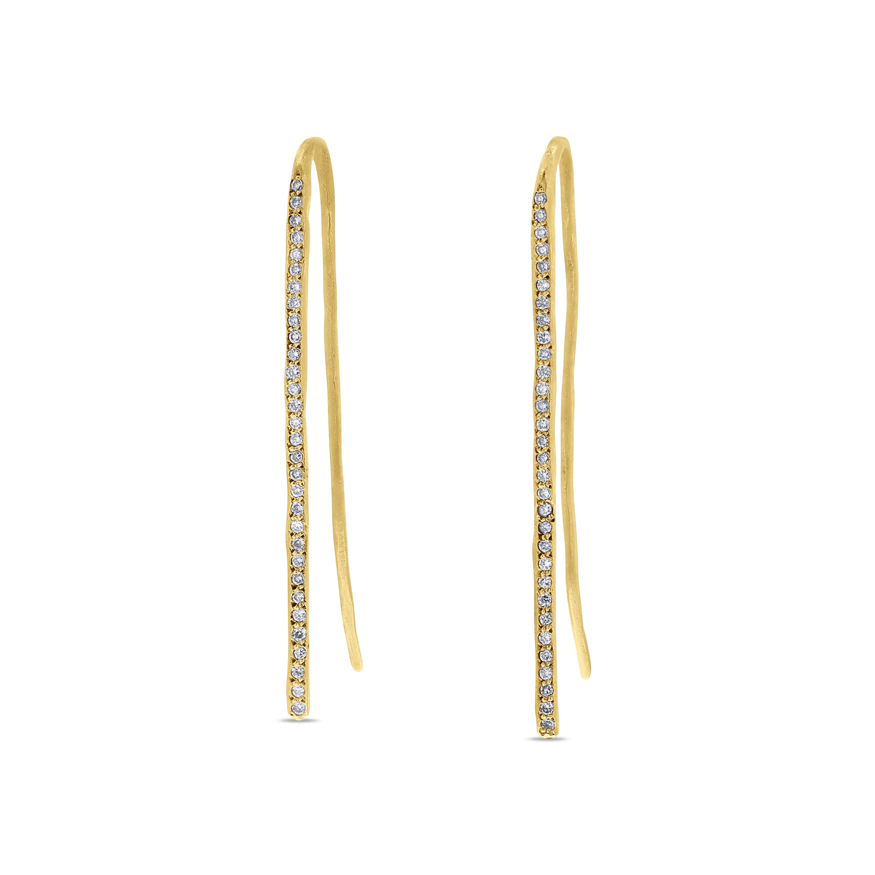 Diamond-Accented Gold Threader Earrings