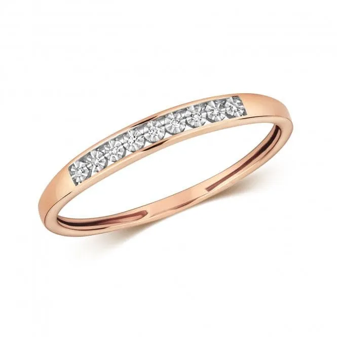 Diamond Jewellery 9ct Illusion Eternity Rose Gold Rings RD693R