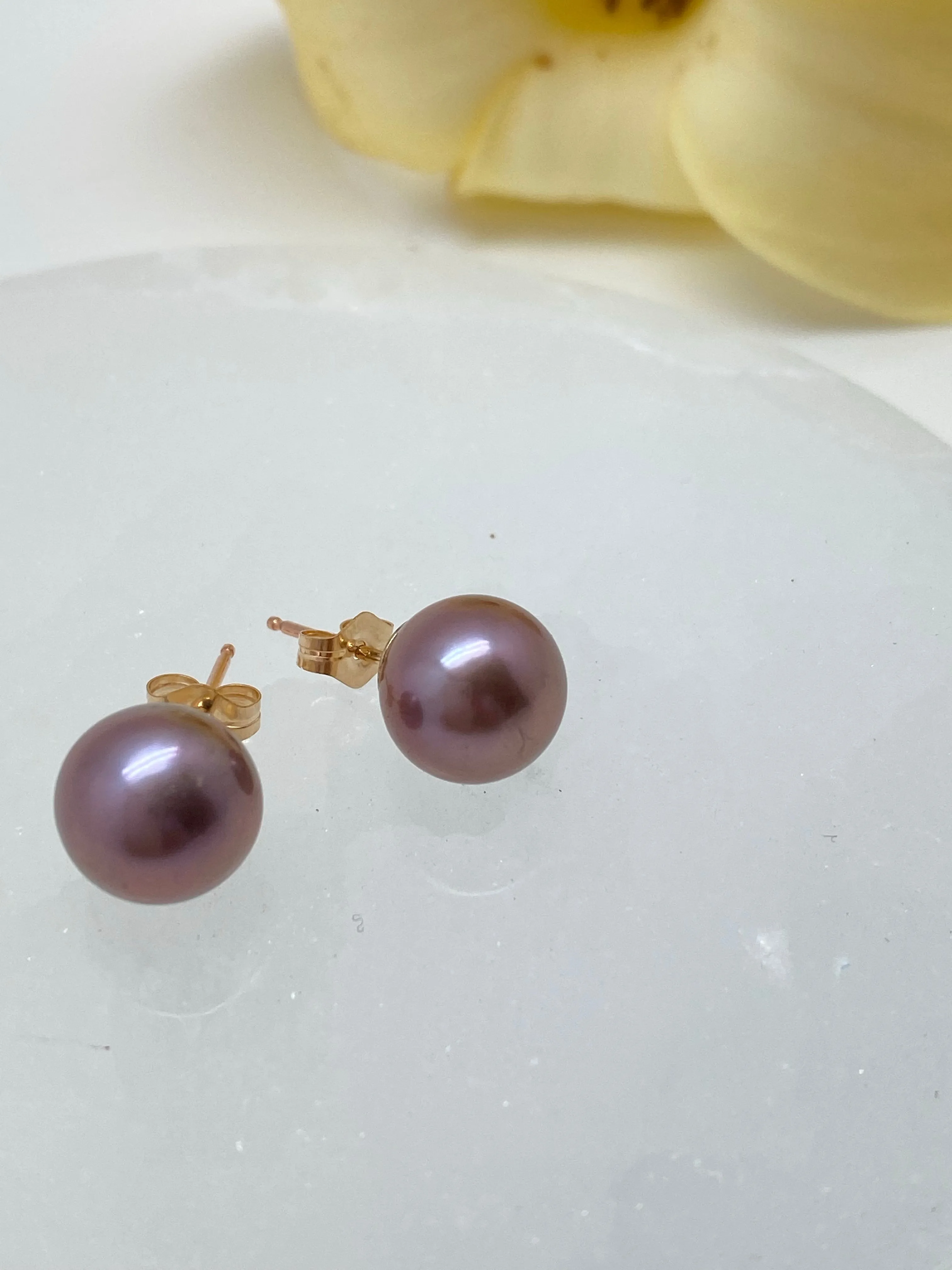 Earring studs Pistachio and Edison pink