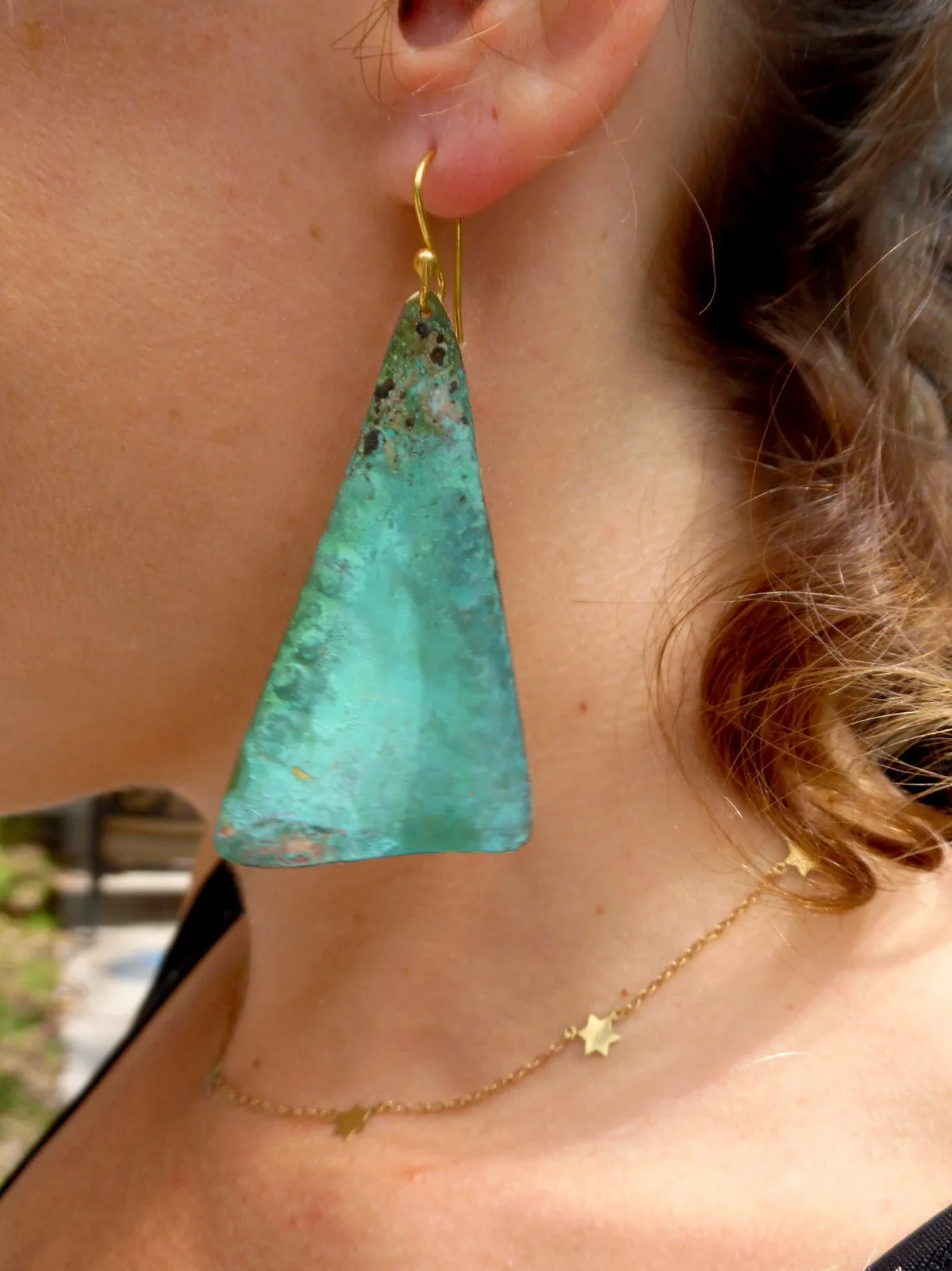 Earrings Piramide Patina Medium