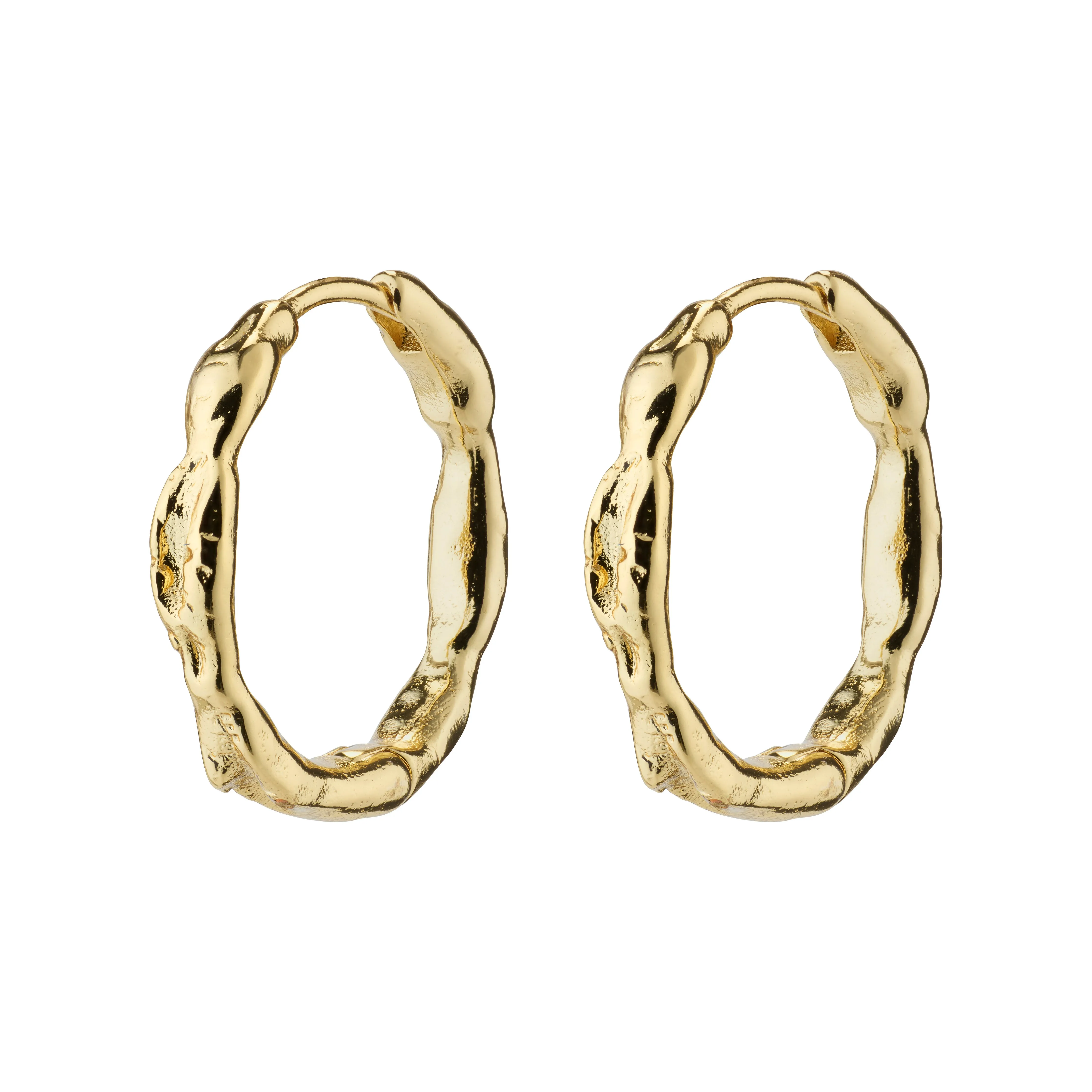 EDDY recycled organic shaped medium hoops gold-plated