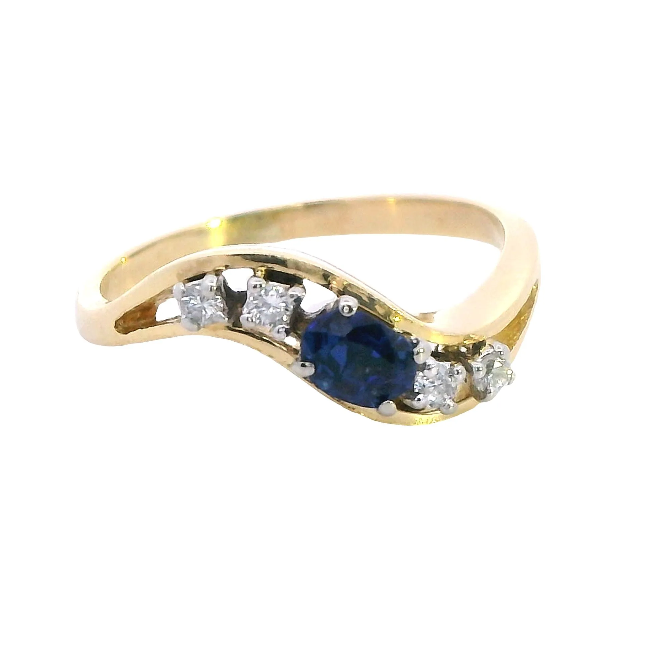 Elegant 18ct Gold Sapphire & Diamond Ring - A Testament to Timeless Elegance