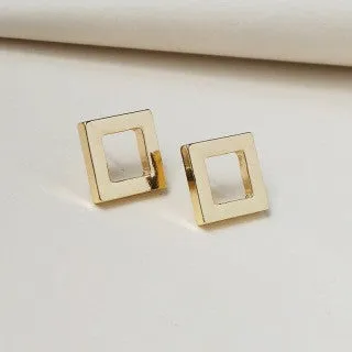 European Chic Square Earrings - Metallic Collection from Vienna Verve