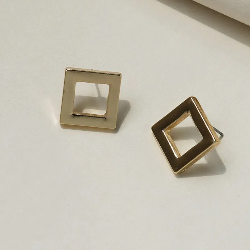 European Chic Square Earrings - Metallic Collection from Vienna Verve