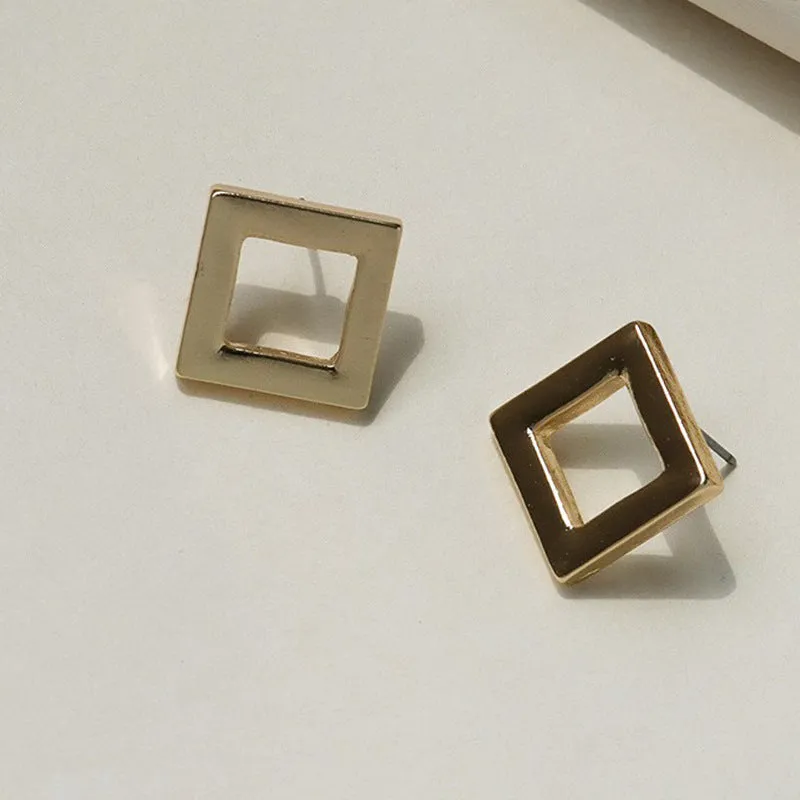 European Chic Square Earrings - Metallic Collection from Vienna Verve