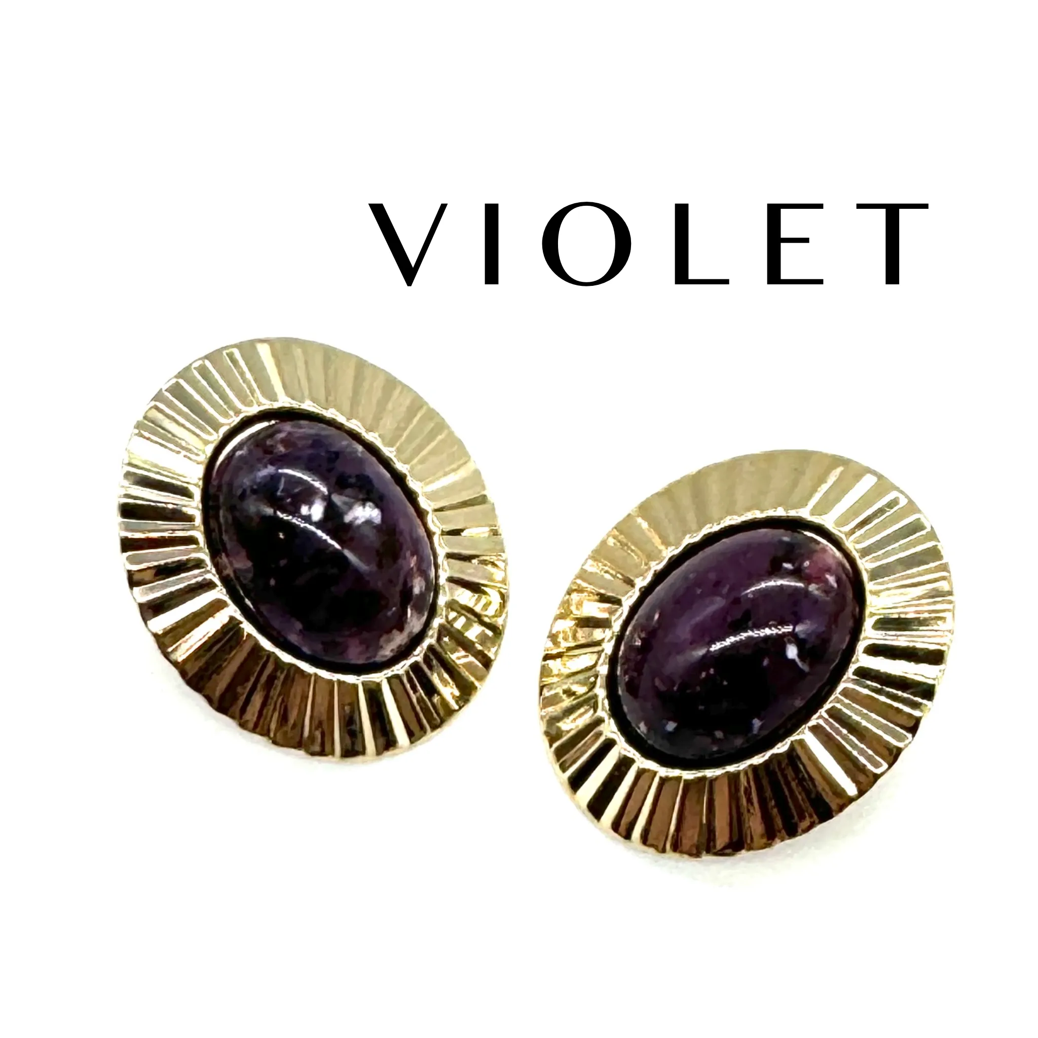 FAN Tastic Granite Oval Stud Earrings