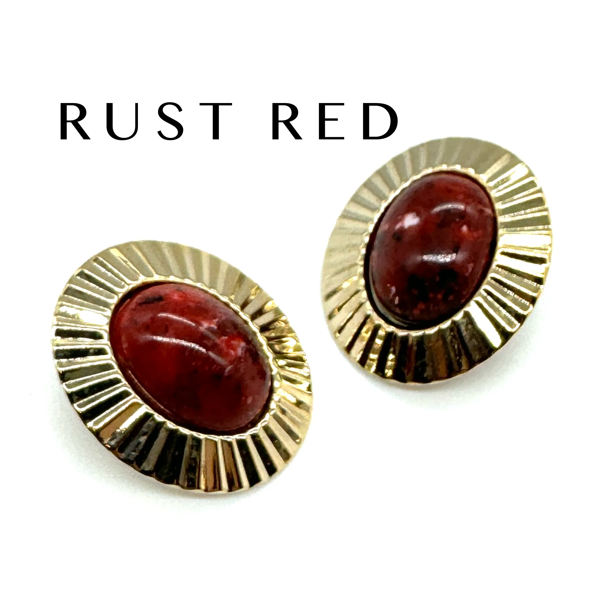 FAN Tastic Granite Oval Stud Earrings