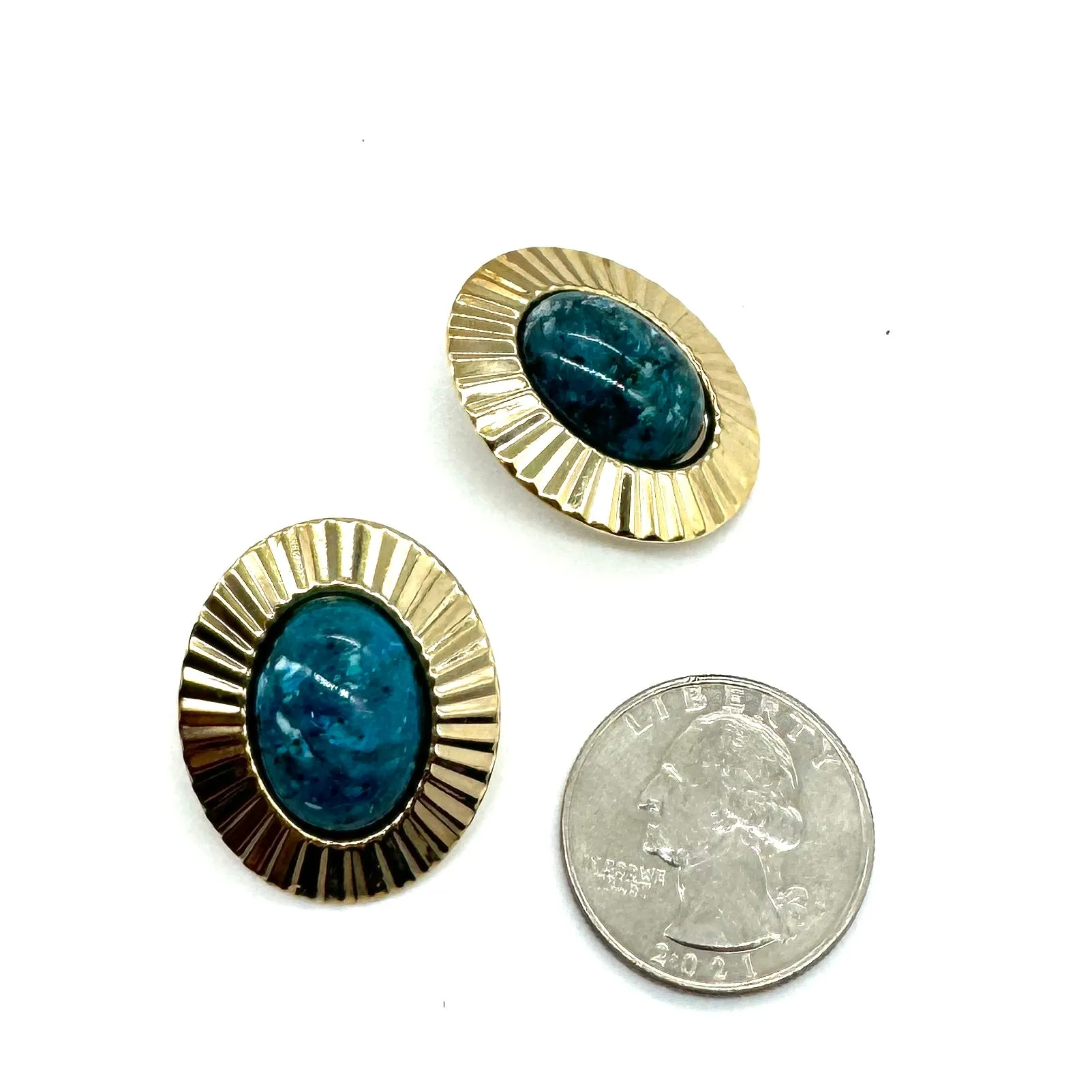 FAN Tastic Granite Oval Stud Earrings