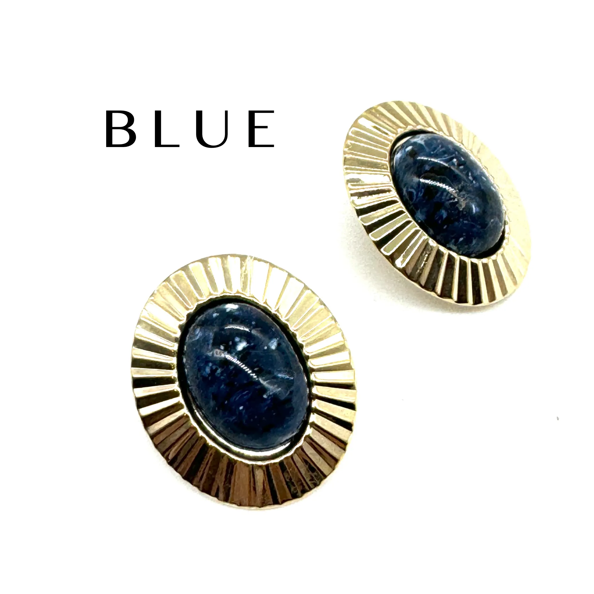 FAN Tastic Granite Oval Stud Earrings