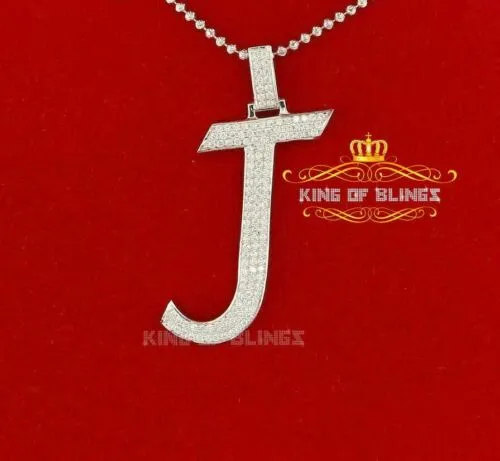 Fancy White 925 Sterling Silver All ALPHABET Pendant with Cubic Zirconia Stone