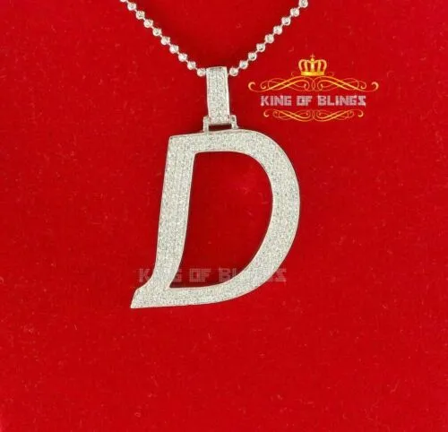 Fancy White 925 Sterling Silver All ALPHABET Pendant with Cubic Zirconia Stone