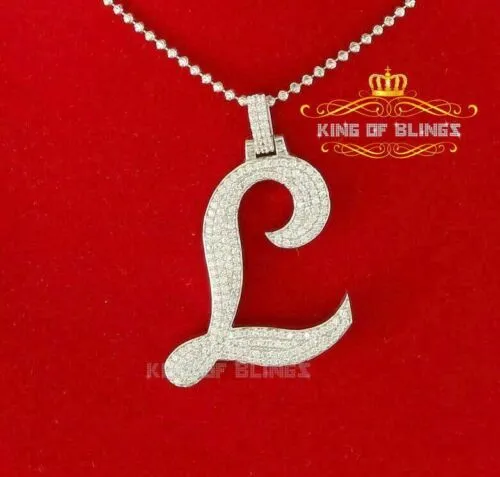 Fancy White 925 Sterling Silver All ALPHABET Pendant with Cubic Zirconia Stone