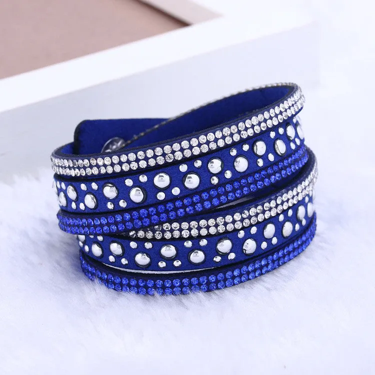 Fashion and personality leather bracelet multilayer bracelet women jewelry