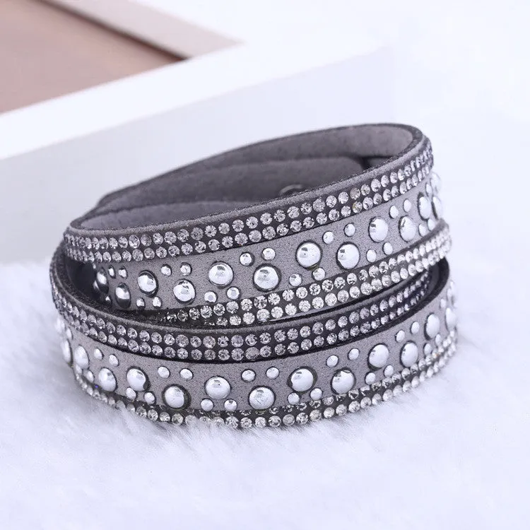 Fashion and personality leather bracelet multilayer bracelet women jewelry