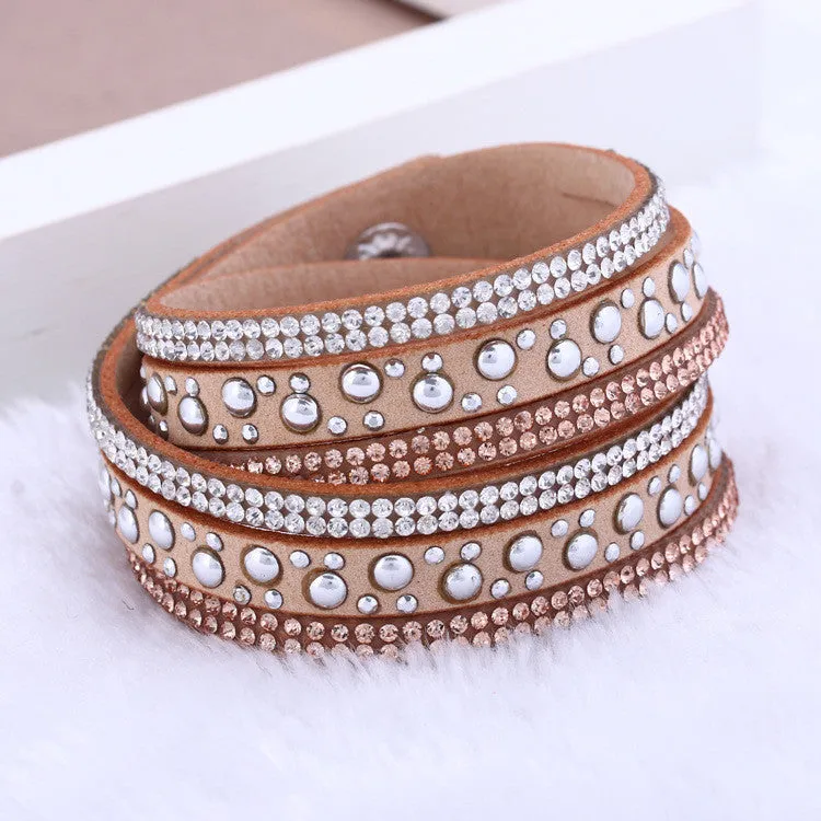 Fashion and personality leather bracelet multilayer bracelet women jewelry