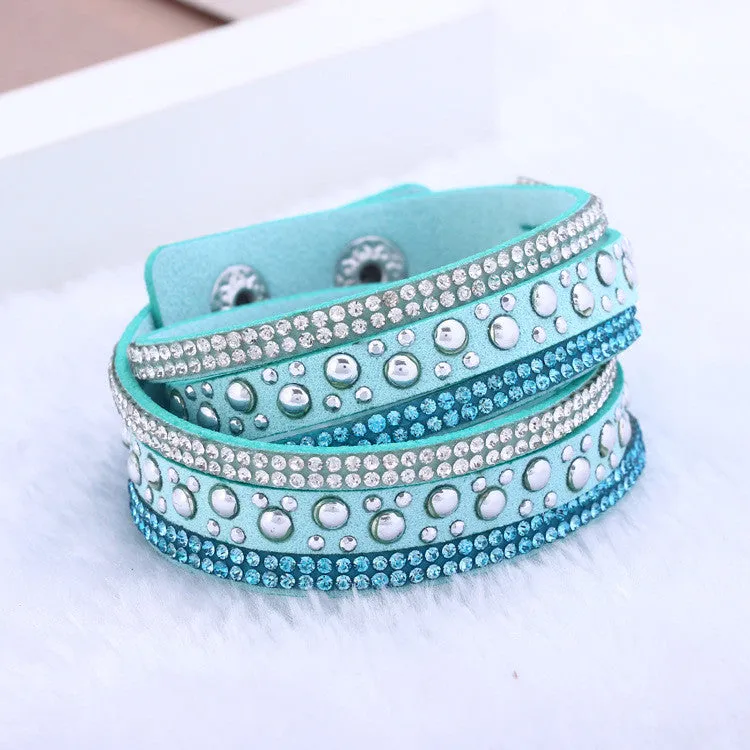 Fashion and personality leather bracelet multilayer bracelet women jewelry