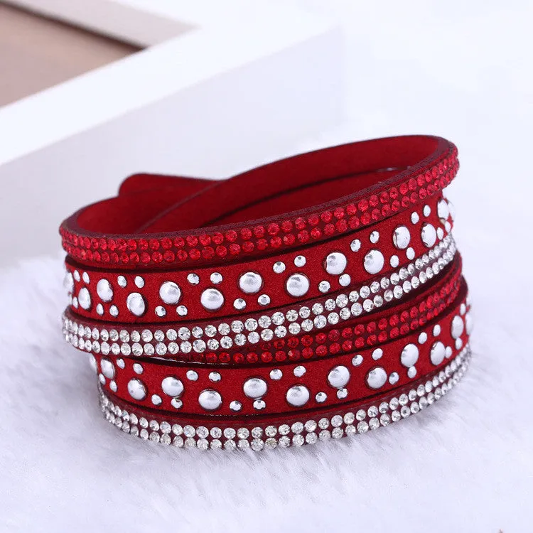 Fashion and personality leather bracelet multilayer bracelet women jewelry