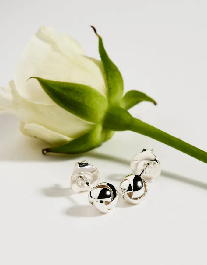 Floret Silver Knot Stud Earring