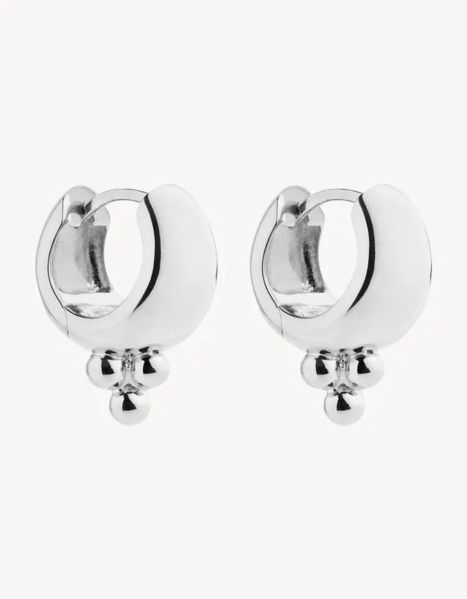 Genie Silver Huggie Earrings