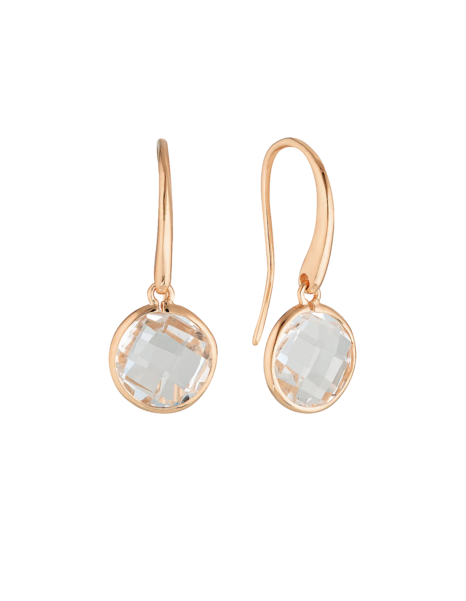 Georgini Lucent Large Hook Earrings - Rose Gold