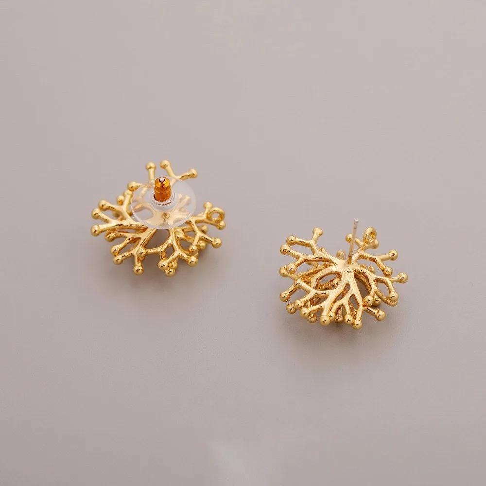 Gold Coral Earrings