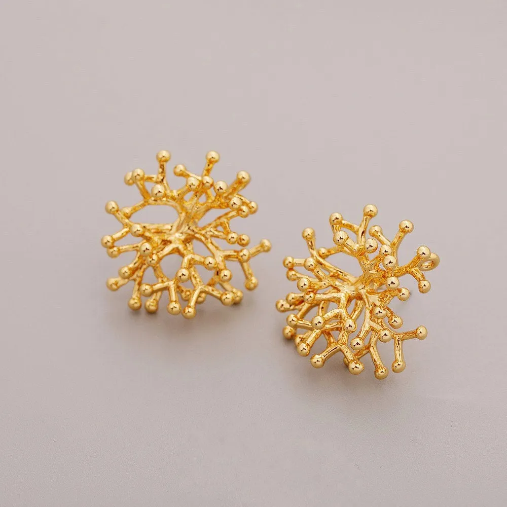 Gold Coral Earrings