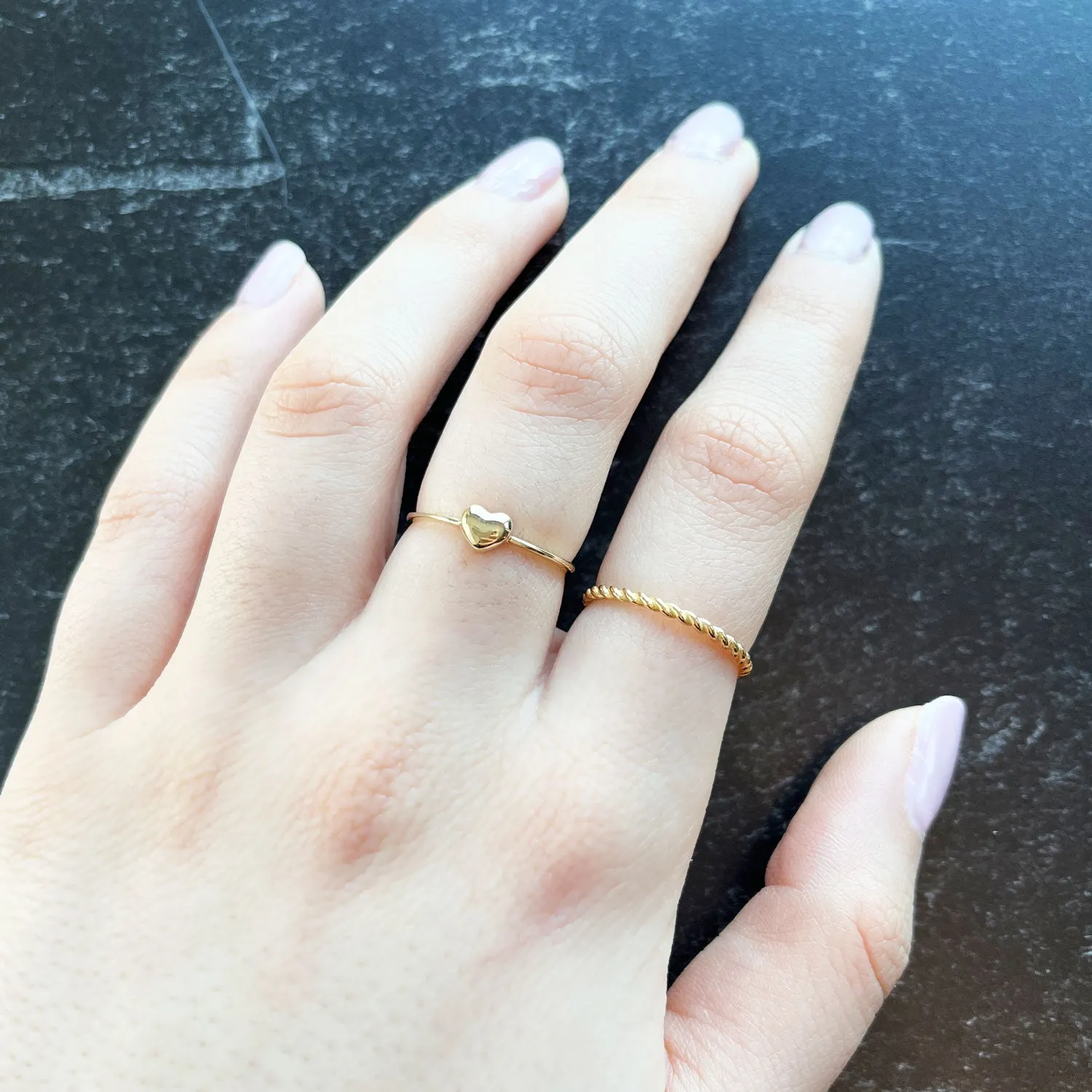 Gold Puffy Heart Ring