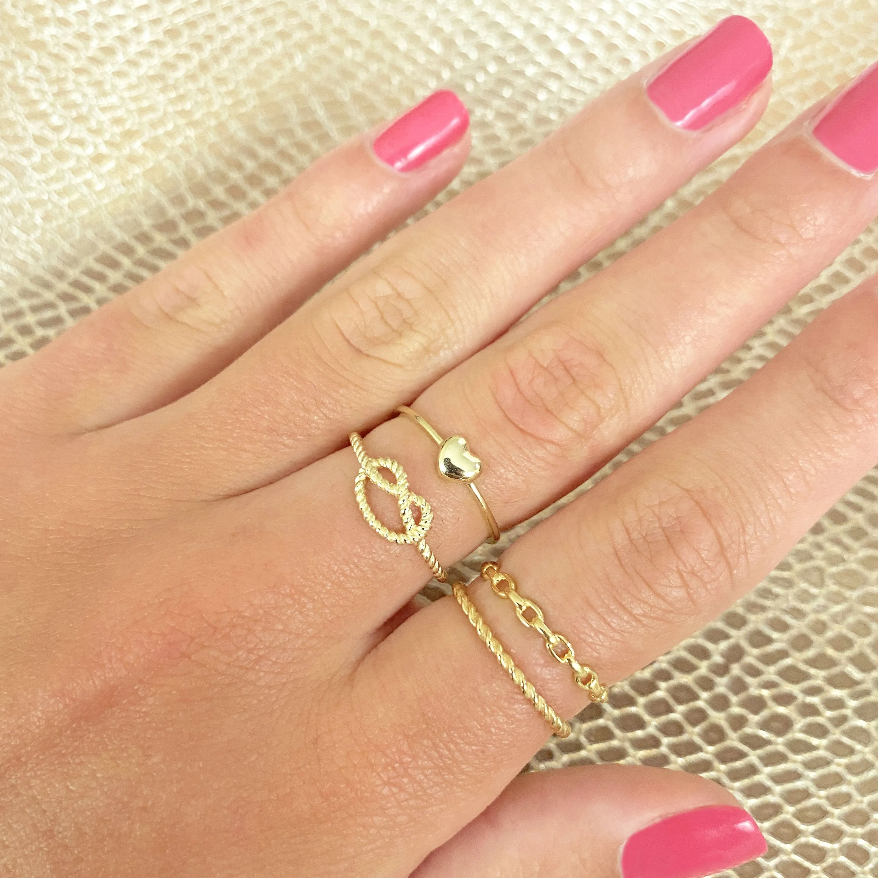 Gold Puffy Heart Ring