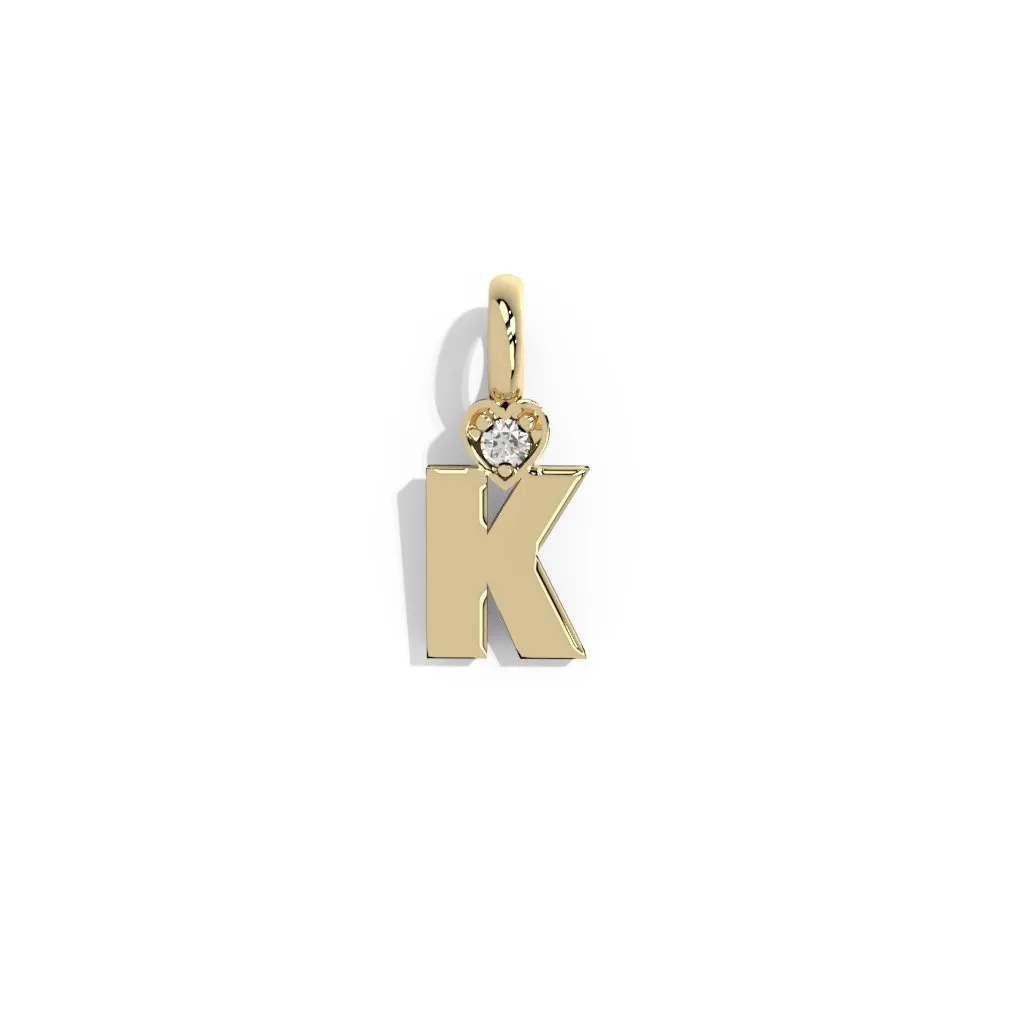 Gold Smooth Charm Letter Pendant - Star