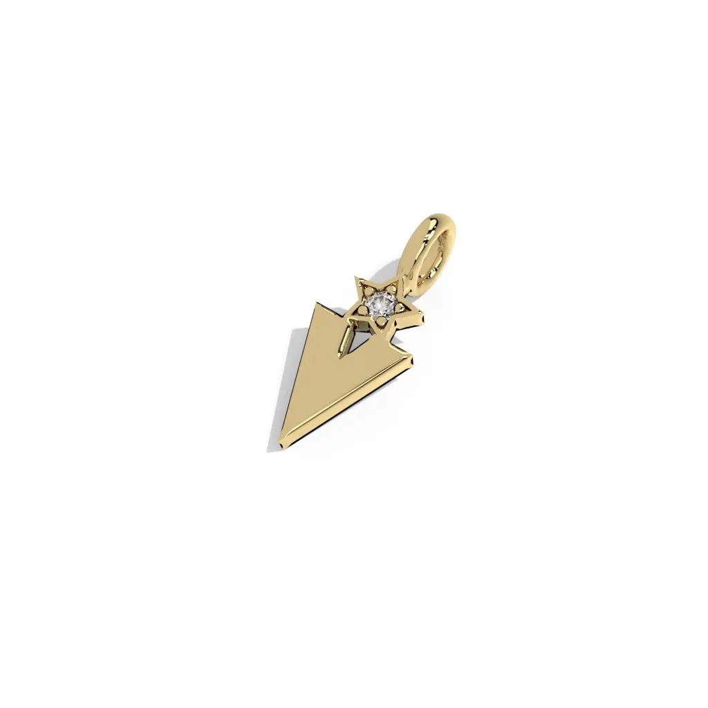 Gold Smooth Charm Letter Pendant - Star