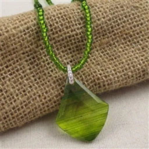 Green with Envy Necklace with Diamond Cut Pendant