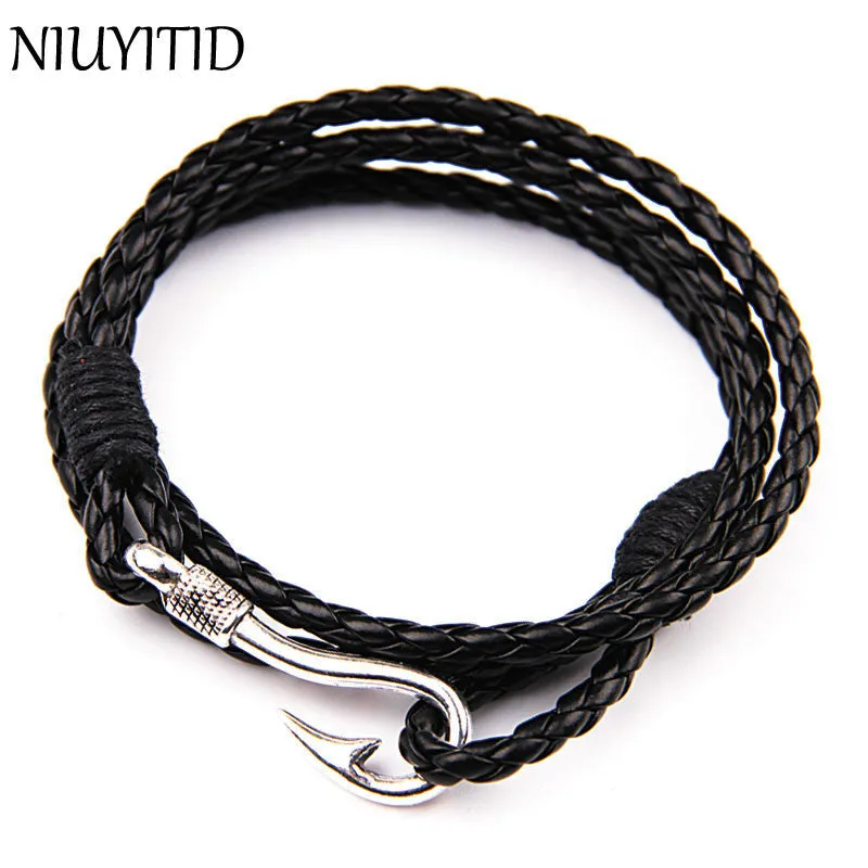 Handmade Bracelet  40cm PU Leather For Men Jewellery.