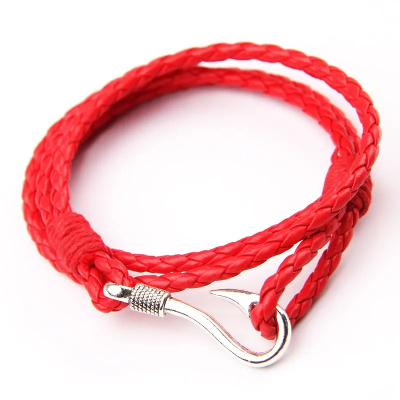 Handmade Bracelet  40cm PU Leather For Men Jewellery.