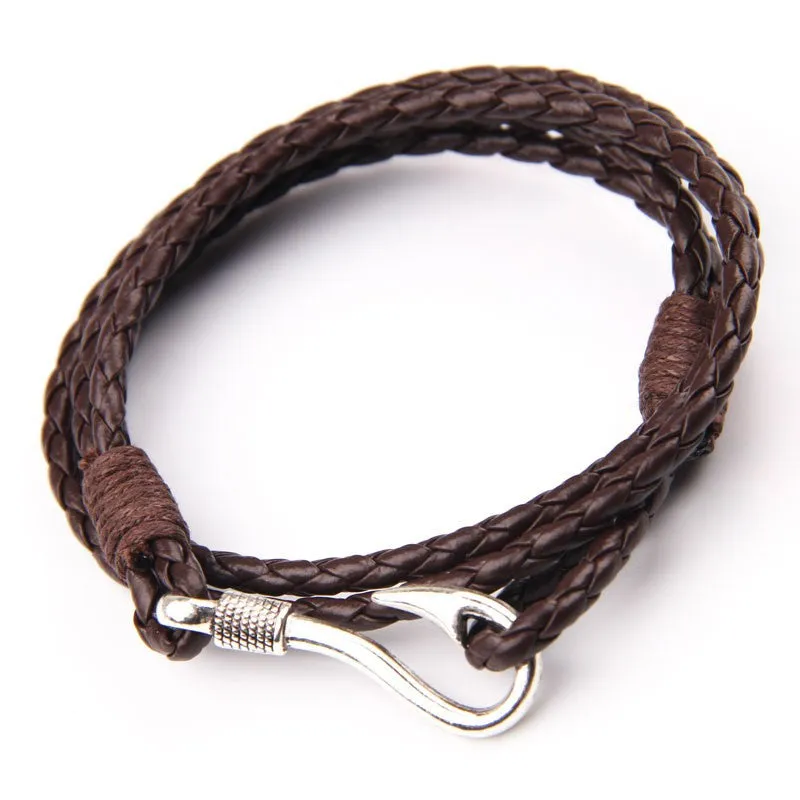 Handmade Bracelet  40cm PU Leather For Men Jewellery.