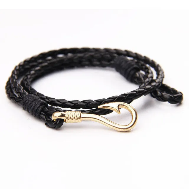 Handmade Bracelet  40cm PU Leather For Men Jewellery.