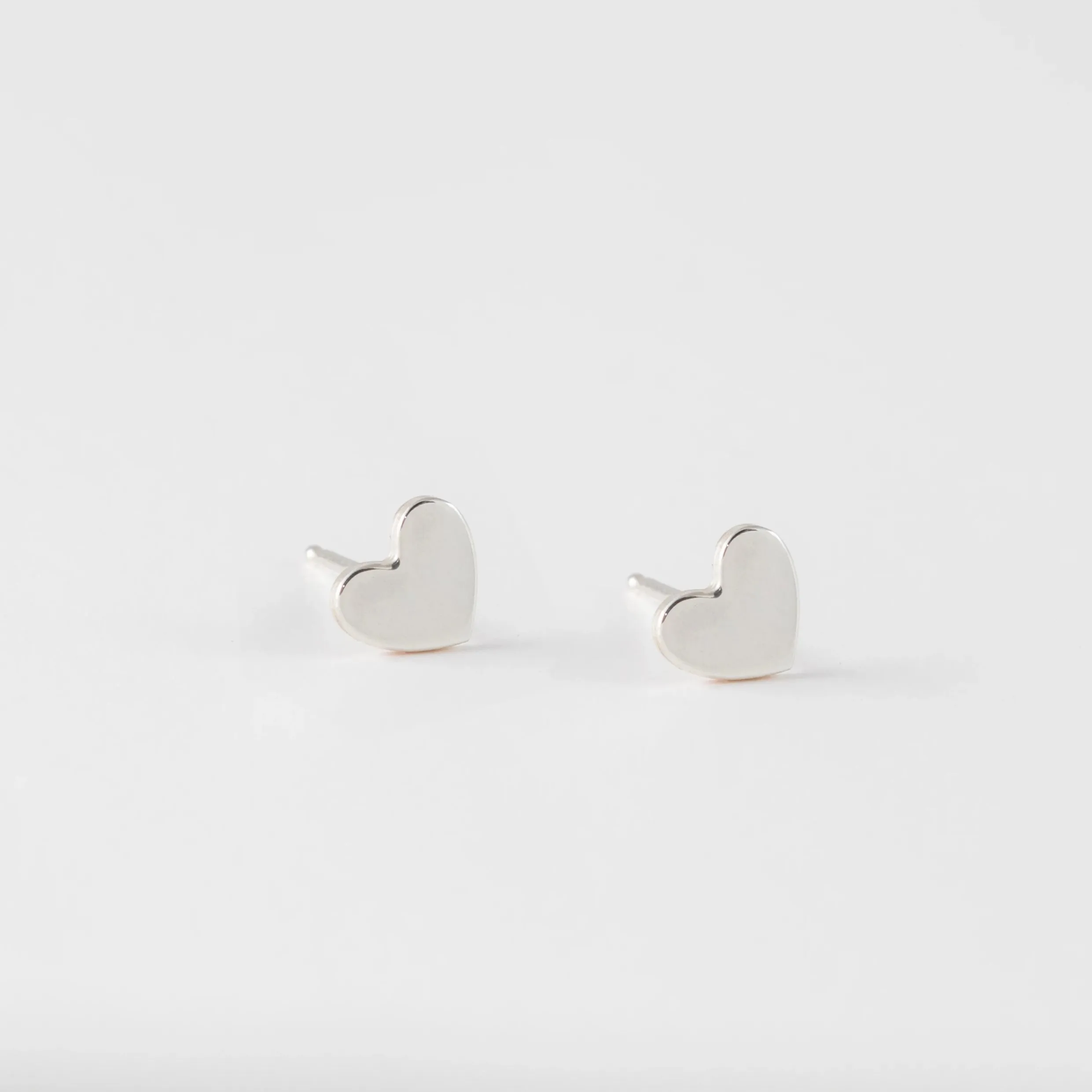 Heart Stud Earrings – Sterling Silver