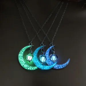 Hollow Luminous Stone Gem Charm Jewelry Pendant Necklace Gifts