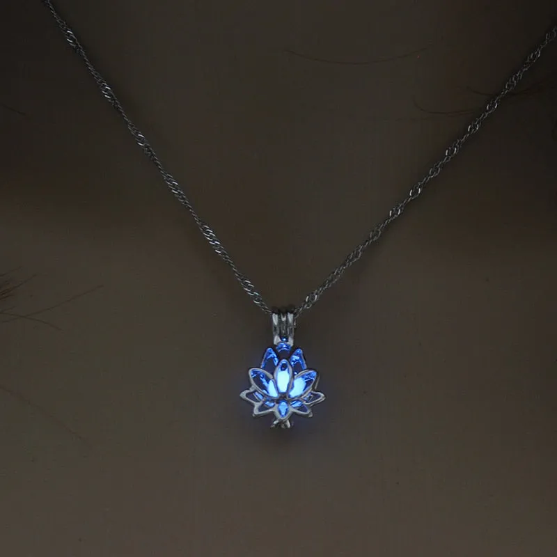 Hollow Luminous Stone Gem Charm Jewelry Pendant Necklace Gifts