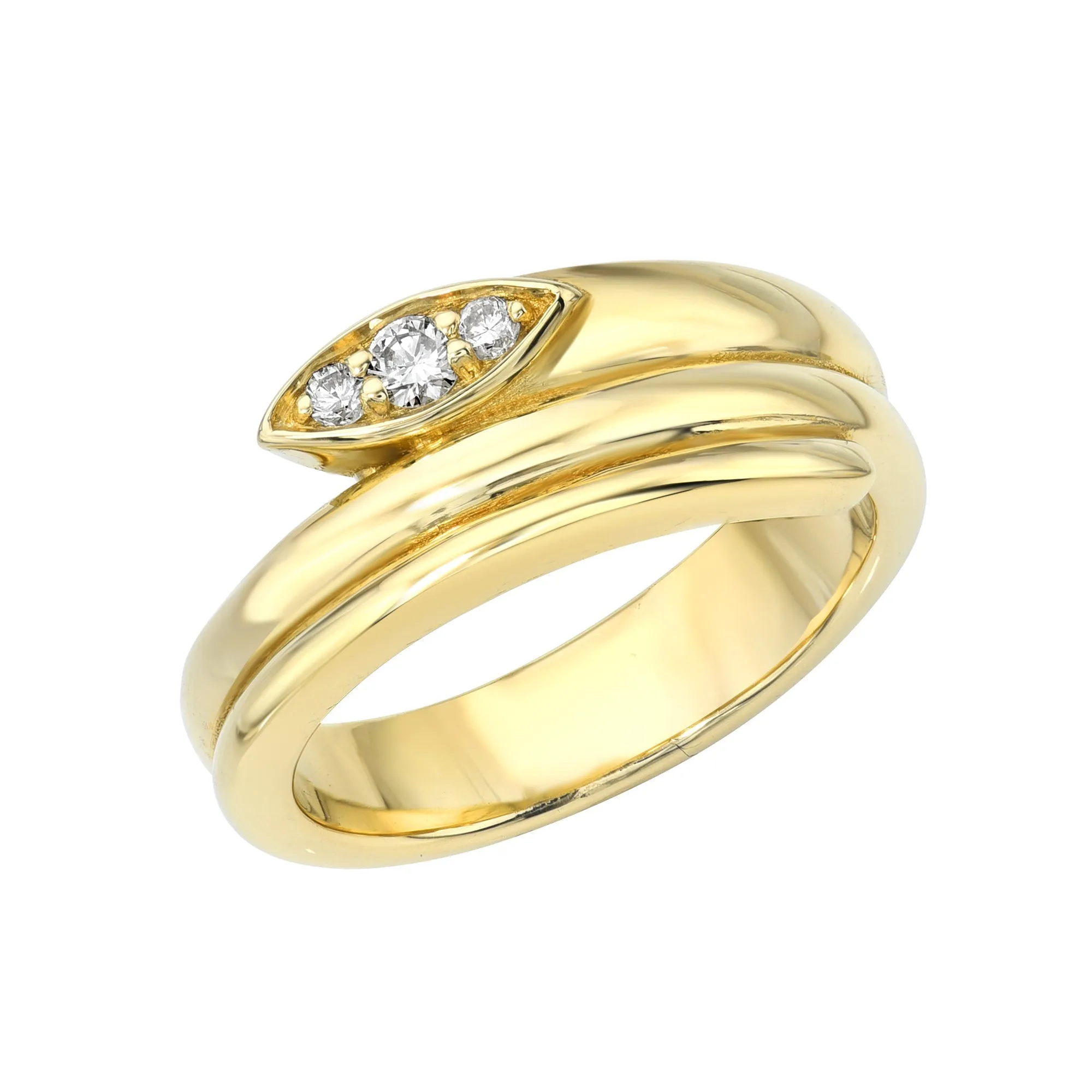 Illusion Marquise Diamond & Gold Pinky Ring