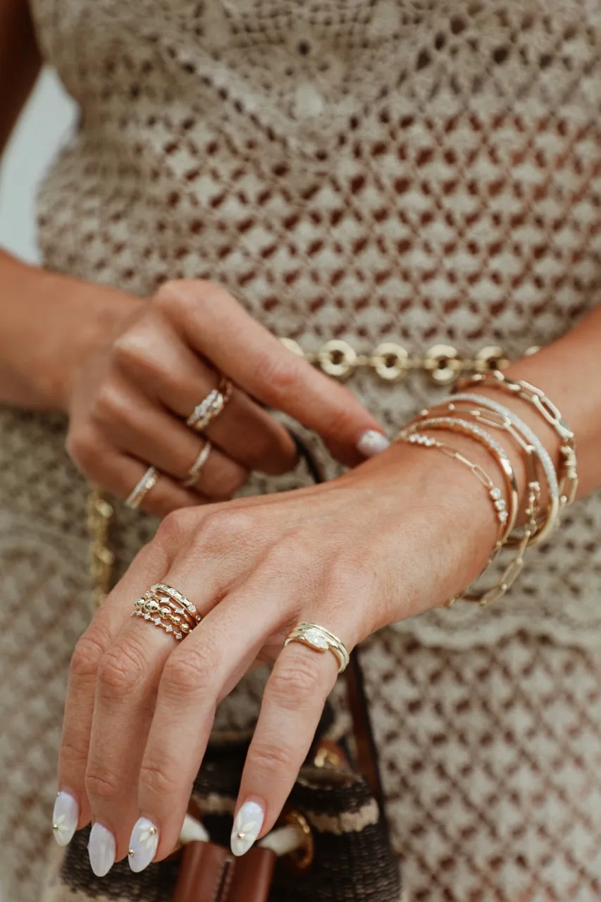 Illusion Marquise Diamond & Gold Pinky Ring