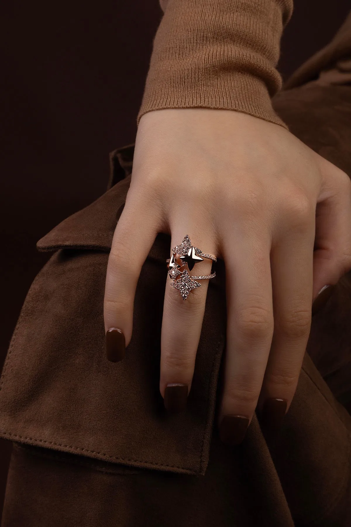 Intertwined Météorites Rose Gold Ring