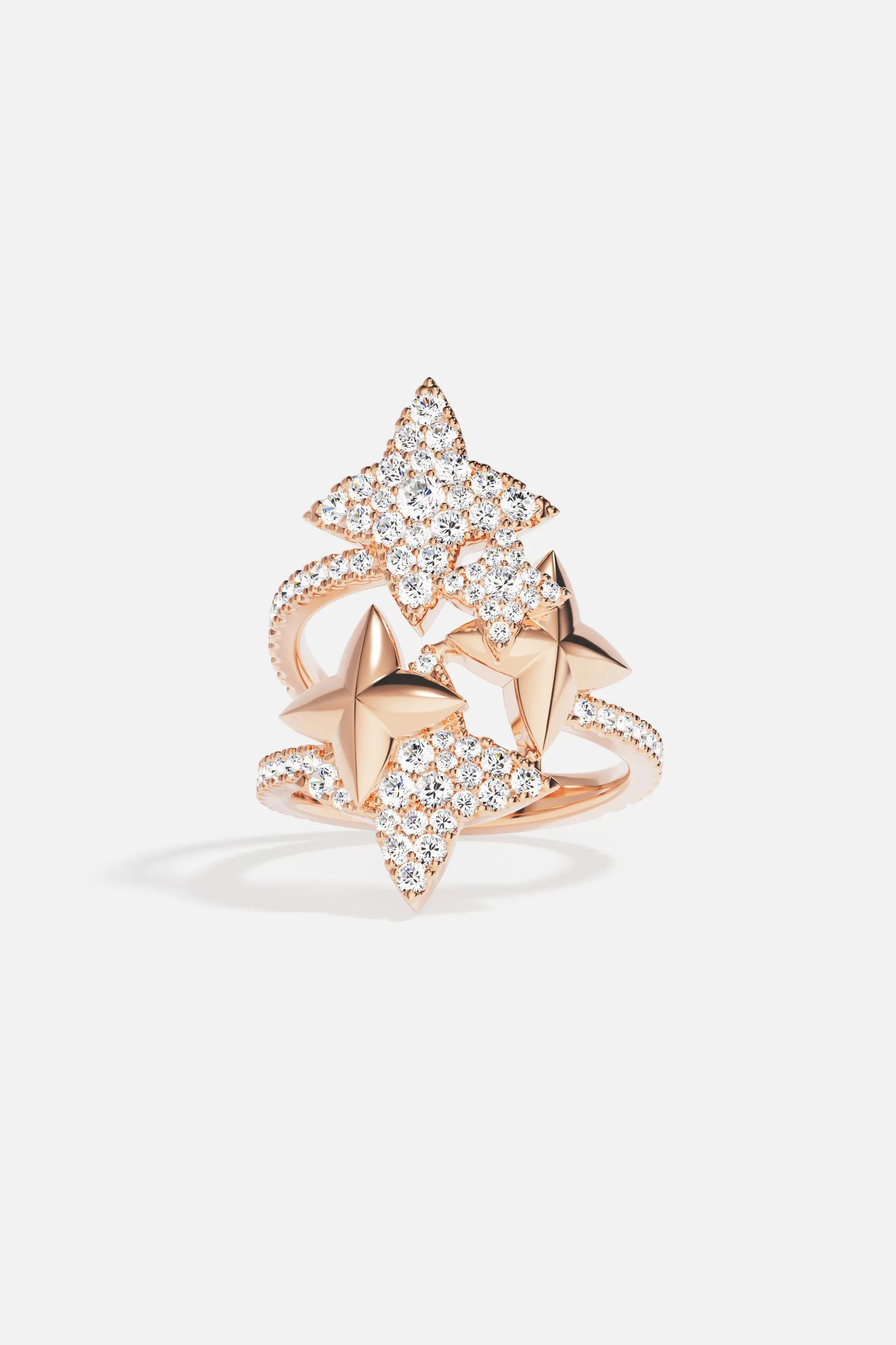 Intertwined Météorites Rose Gold Ring