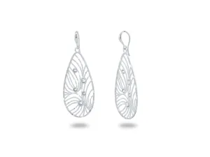 Italian Oval-Cut Intricate French Hook Earrings