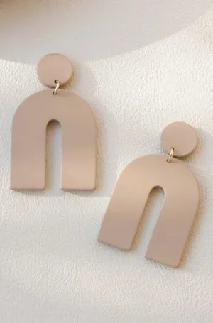 Ivory Arch Clay Earrings