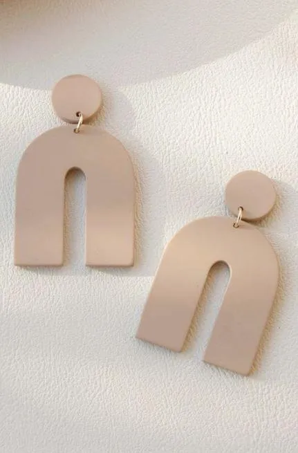 Ivory Arch Clay Earrings