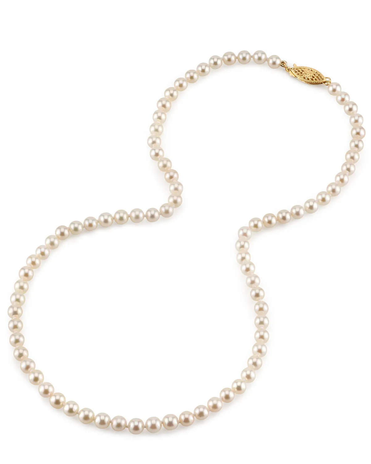 Japanese Akoya White Pearl Necklace, 5.0-5.5mm - AA  Quality