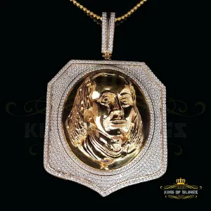 King Of Bling's 10k Yellow Gold Finish Silver Men's Cubic Zircon Pendant