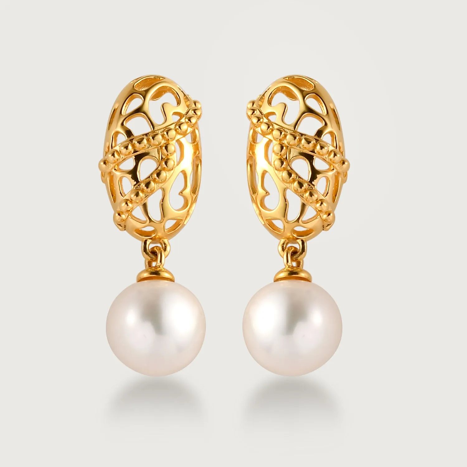 Lace & Lattice Pearl Drop Earrings