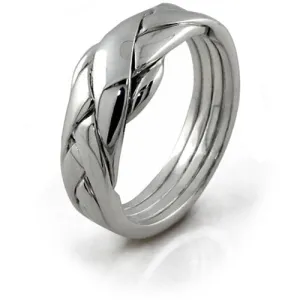 LADIES PETIT 4 band PLATINUM Puzzle Ring 4PPL