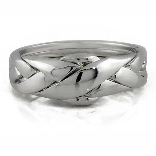 LADIES PETIT 4 band PLATINUM Puzzle Ring 4PPL